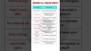 🗣️ Harsh vs. Polite Phrases | Learn How to Speak More Politely in English