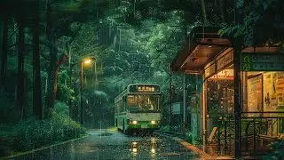 No Ads: Bus Stop Rain Sounds for Deep Sleep & Urban Ambience | Day #38