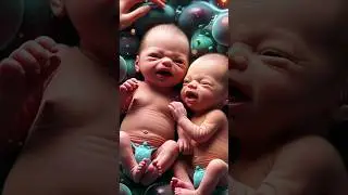 Twin Babies Ever 👶❤️👶 | Adorable Laughing Newborn Twins #twinbabies #pregnancy #newbornbaby #shorts