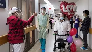 Hospital staff celebrate as Serena goes home after spending five weeks in hospital due to COVID-19