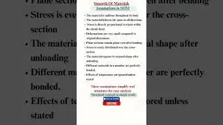 Assumptions in Strength of Materials | SOM Basics for Civil Engineering #civilengineering #shorts