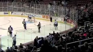 Glass-shattering check at Wichita Thunder hockey game