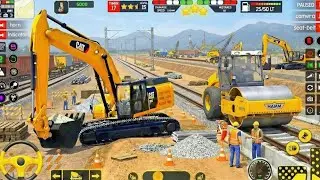 Modern JCB Driving Simulator 3D 2026 | New Train Road Construction Games Android 4K Gameplay