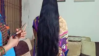 Extreme Long Hair Cut At Home।।