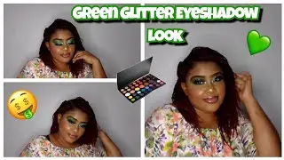 Green Glitter Cut Crease Makeup Eyeshadow Look + Girl Talk &bull; | BeBlessedBeautyArtistry