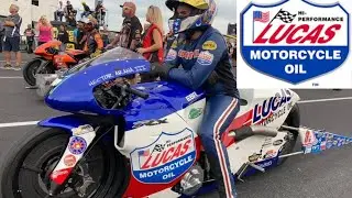 LUCAS MOTORCYCLE OIL DRAG BIKE RACERS AIM TO WIN PRO STOCK MOTORCYCLE AT US NATIONALS!