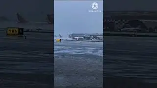 plane takeoff in rainy season #ethihad #emirates #airindia #indigo #plane #rain #whatsappstatus