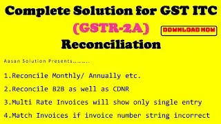 Complete Gstr2a solution: Reconciliation utility for b2b & cr db notes automatically #3