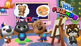 🌈🌺🖌️My Talking Ben is making New painting🖌️🎨🙀My Talking Becca wants to play with Bear🪄🐻🌺🌈