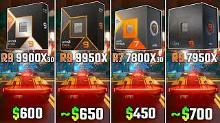 RYZEN 9 9900X3D vs RYZEN 9 9950X vs RYZEN 7 7800X3D vs RYZEN 9 7950X | Test in 6 Games
