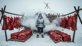 Smoking 4500kg of meat in an earthen cave to feed the family through winter