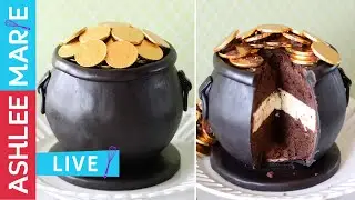 LIVE - how to make a pot of gold cake - St Patricks Day cake
