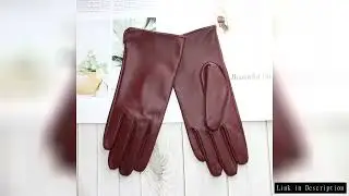 New Ladies Sheepskin Touch Screen Gloves Single Leather Thin Unlined Classic Solid Color Versatile S
