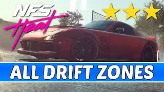 Need for Speed Heat - 3 STARS | All 35 Drift Zone Locations (Drift, Drift, Drift Trophy Guide)