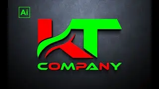 Logo Design Typography text K+T Logo Design in Illustrator||  Adobe Illustrator Tutorials