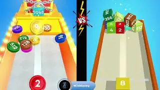 Chain Cube 2048 3D Merge Game vs Chain Coin - Merge Puzzle