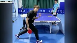 尹航正手接急长球 | Yin Hang forehand receives a fast and long ball