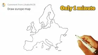 Map of Europe outline drawing easy | How to draw Europe map outline sketch step by step for beginner