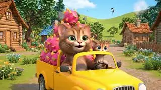 Mama Cat and Kitten Harvest and Sell Dragon fruits for a Dream of a car🐾🚗🍉