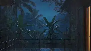 Rain And Thunderstorm Outside A Warm Cabin For Fast Sleep 🌧️