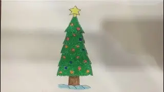 Cách vẽ cây thông giáng sinh/How to draw Christmas Tree