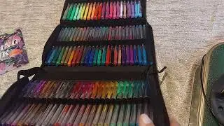 Coloriage feutres stylos - Ma pochette de stylos - diamond painting & coloriage by Valinette