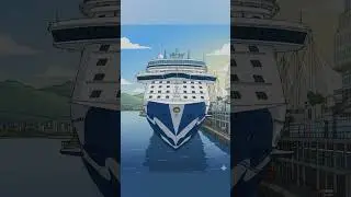 Ocean view on discovery princess in cartoon version