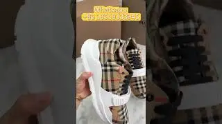 Burberry Check and Leather Sneakers Archive Beige Review #review #shorts #shoes #sneakers