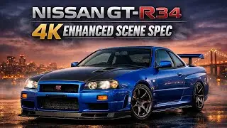 NISSAN GTR R34 SCENEPACK || FREE CAR CLIPS || 4K Enhanced quality || by Toofan_1M 
