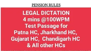 LEGAL TEST PASSAGE @100wpm || Test for All HCs || Patna, Jharkhand, Chd, Gujarat, Rajasthan etc. ||