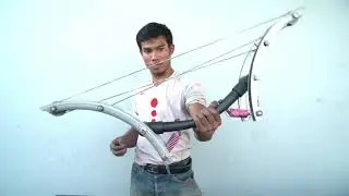 How To Make Powerful Double Bowfishing From Giant Bike Wheel | DIY Double Bowfishing
