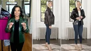 Dennis Basso Textured Faux Leather Blazer on QVC