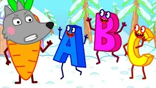 Wolf Family⭐️ ABC Learn English Alphabet with Peppa Pug | Pug Stories Cartoon for Kids