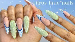 SUMMER CITRUS LIME NAILS | Summer Gel -X Nails | Nail Tutorial