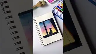 Watercolour painting on BRUSTRO ARTIST SKETCHBOOK |Shop on Artikate #shorts #artikate #art #painting