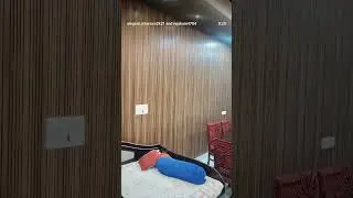 pvc ceiling and fluted panel for wall.
