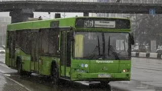 Поездка на автобусе МАЗ 103.476 по маршруту 56 в Красноярске! (гос номер с920ер)