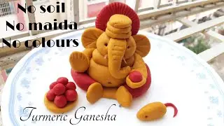 Easy way to make Turmeric ganesh at home ||Eco friendly ganesh making with home made clay 2020