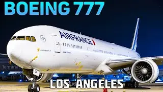 Boeing 777 - Night Landing at Los Angeles Airport 4K