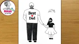How to Draw a Father Love Daughter || Pencil sketch beginner || father's day drawing || Drawings