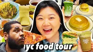 What to Eat in NEW YORK CITY! NYC Food Tour Part 2 (noodles, pizza, matcha, halal cart & more) | Lay