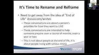Serious Illness Care Planning: Preparing for TPOPP