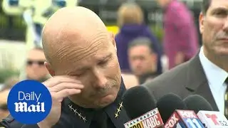 LA cop weeps as he announces shooting death of fellow officer - Daily Mail