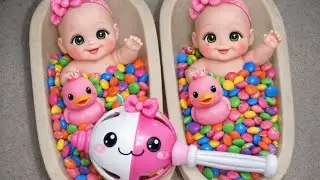 1 minute candy bath asmr sound।।colourful candy bath asmr।।asmr sound।।long slide game with 