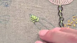Learn How To Make an Open Fishbone Stitch   Embroidery Beginner   German