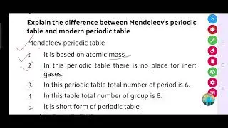 Explain the difference between Mendeleev's periodic table and modern periodic table