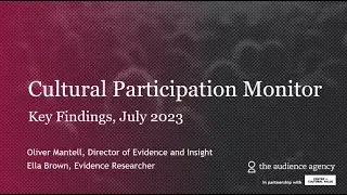 Cultural Participation Monitor | Latest Findings on Audience Attitude and Behaviours