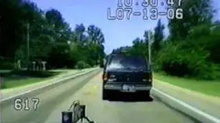 Cops smash SUV off the road