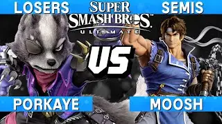 Smash Ultimate Tournament Losers Semis - Porkaye (Wolf) vs Moosh (Richter) - S@LT 198