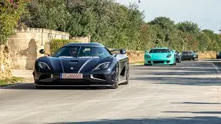 Hypercars arriving SOC PUGLIA- Koenigsegg Agera R, Jesko, Porsche Carrera GT, Ferrari,...
